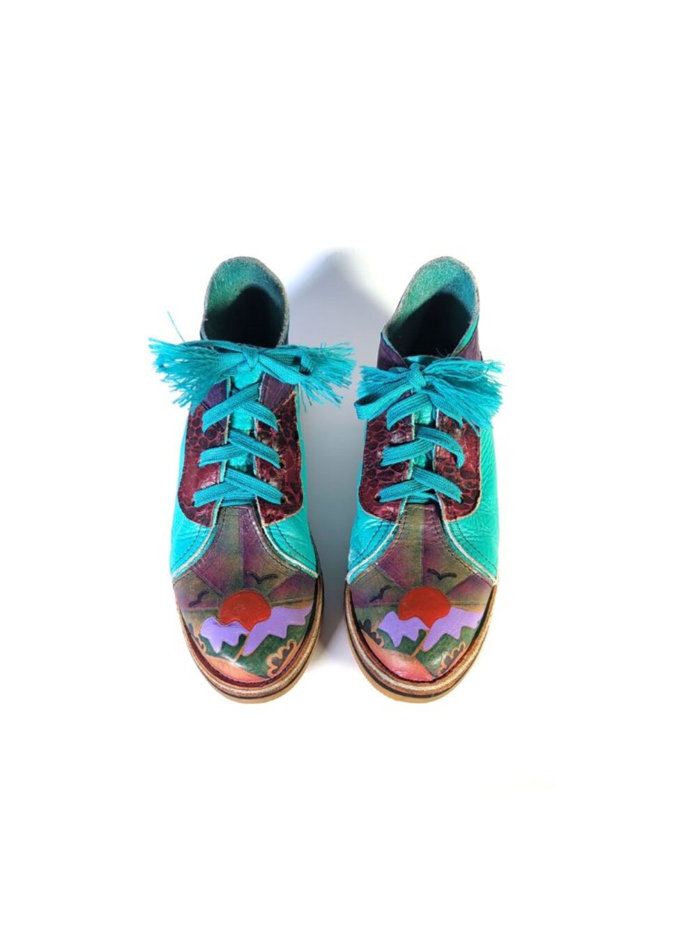 Y2K Shoes Handpainted Leather Shoes Womens Size 6